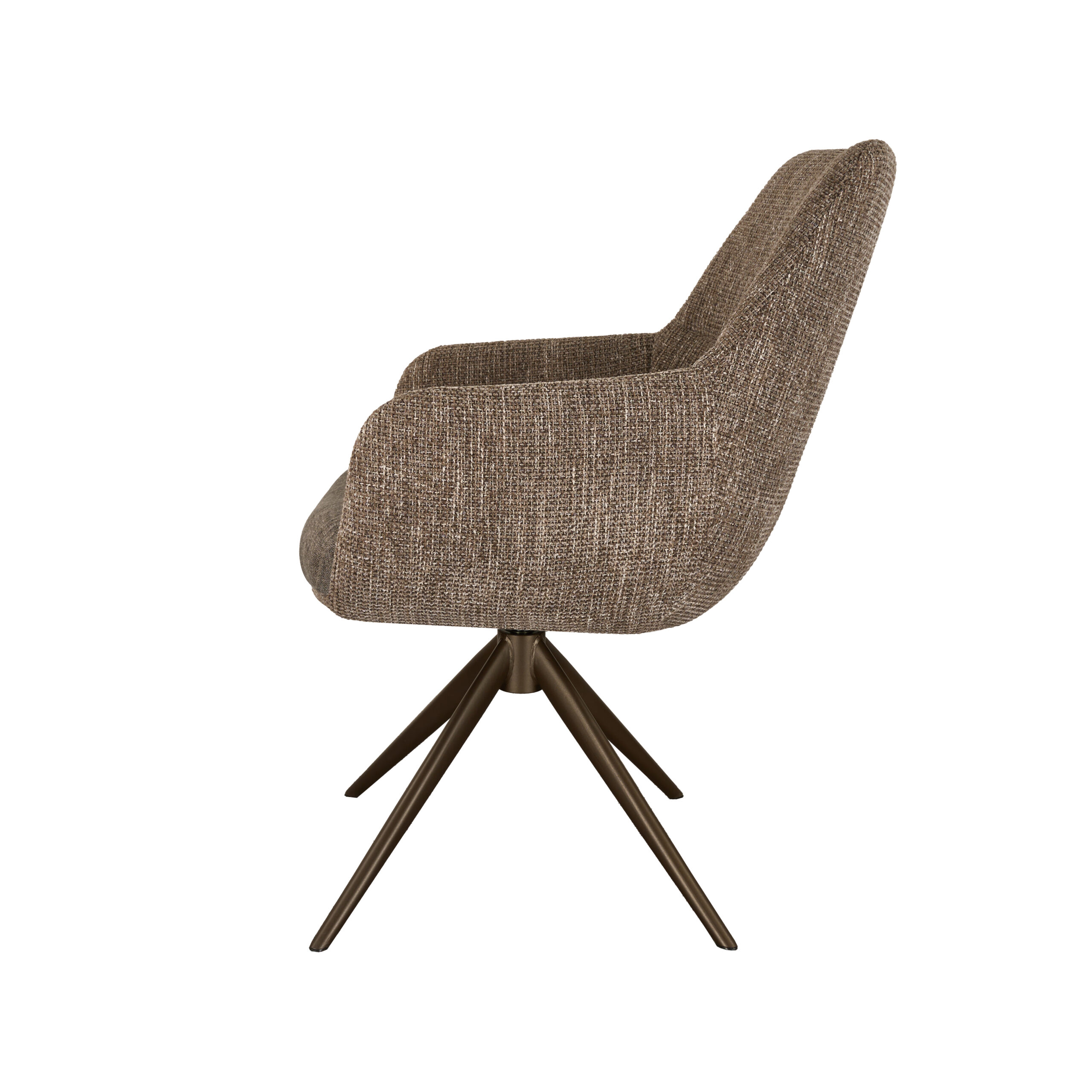 Eetkamerstoel Sky - liver - dubbele stoffering - metaalkleur anodic brown