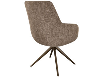 Eetkamerstoel Sky - liver - dubbele stoffering - metaalkleur anodic brown Eetkamerstoel Sky - liver - dubbele stoffering - metaalkleur anodic brown