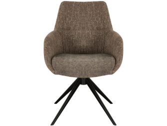 Eetkamerstoel Sky - liver - dubbele stoffering - metaalkleur zwart Eetkamerstoel Sky - liver - dubbele stoffering - metaalkleur zwart