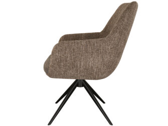 Eetkamerstoel Sky - liver - dubbele stoffering - metaalkleur zwart Eetkamerstoel Sky - liver - dubbele stoffering - metaalkleur zwart