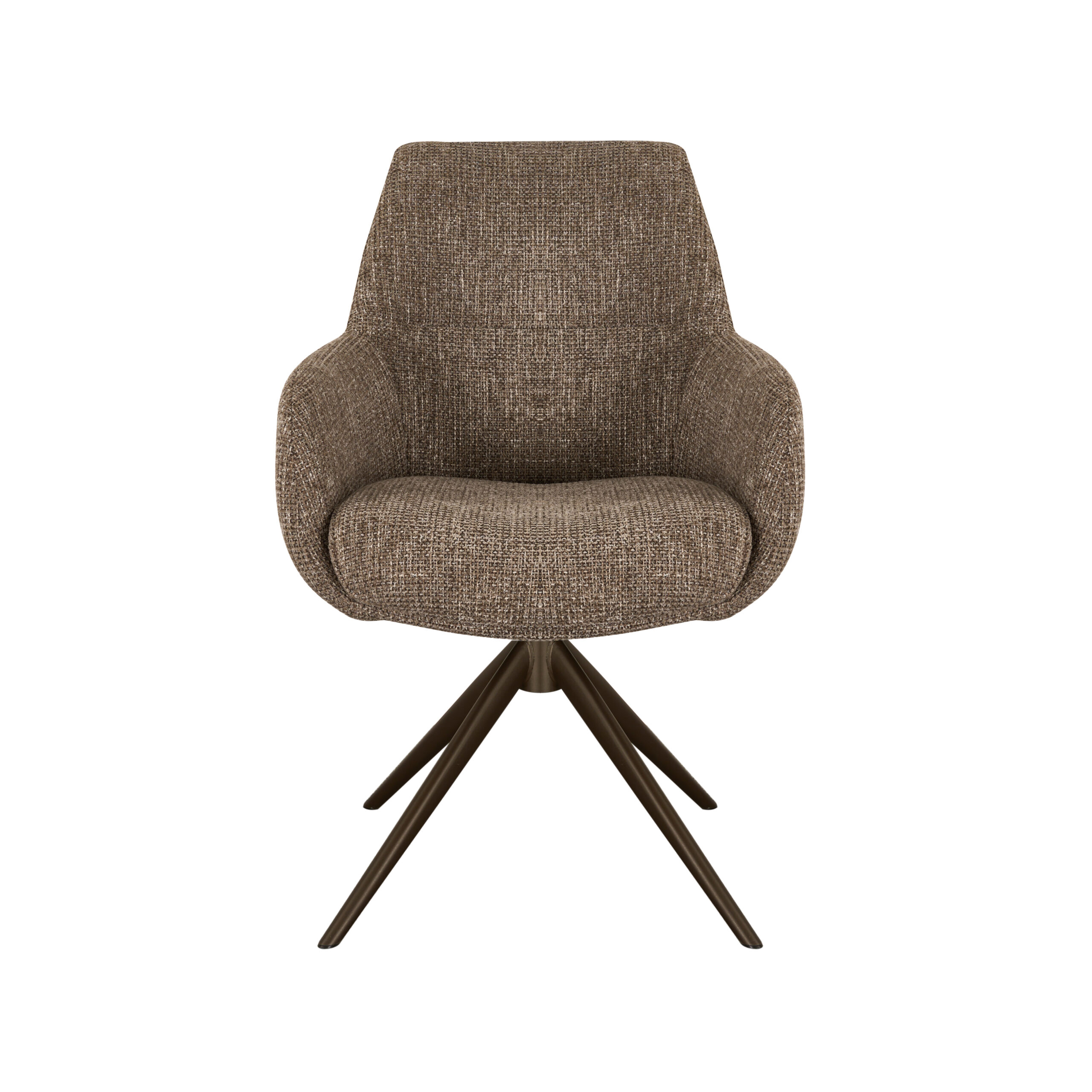 Eetkamerstoel Sky - liver - enkele stoffering - metaalkleur anodic brown