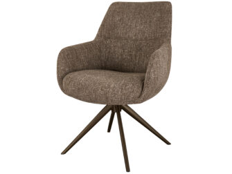 Eetkamerstoel Sky - liver - enkele stoffering - metaalkleur anodic brown Eetkamerstoel Sky - liver - enkele stoffering - metaalkleur anodic brown