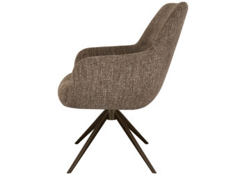 Eetkamerstoel Sky - liver - enkele stoffering - metaalkleur anodic brown Eetkamerstoel Sky - liver - enkele stoffering - metaalkleur anodic brown