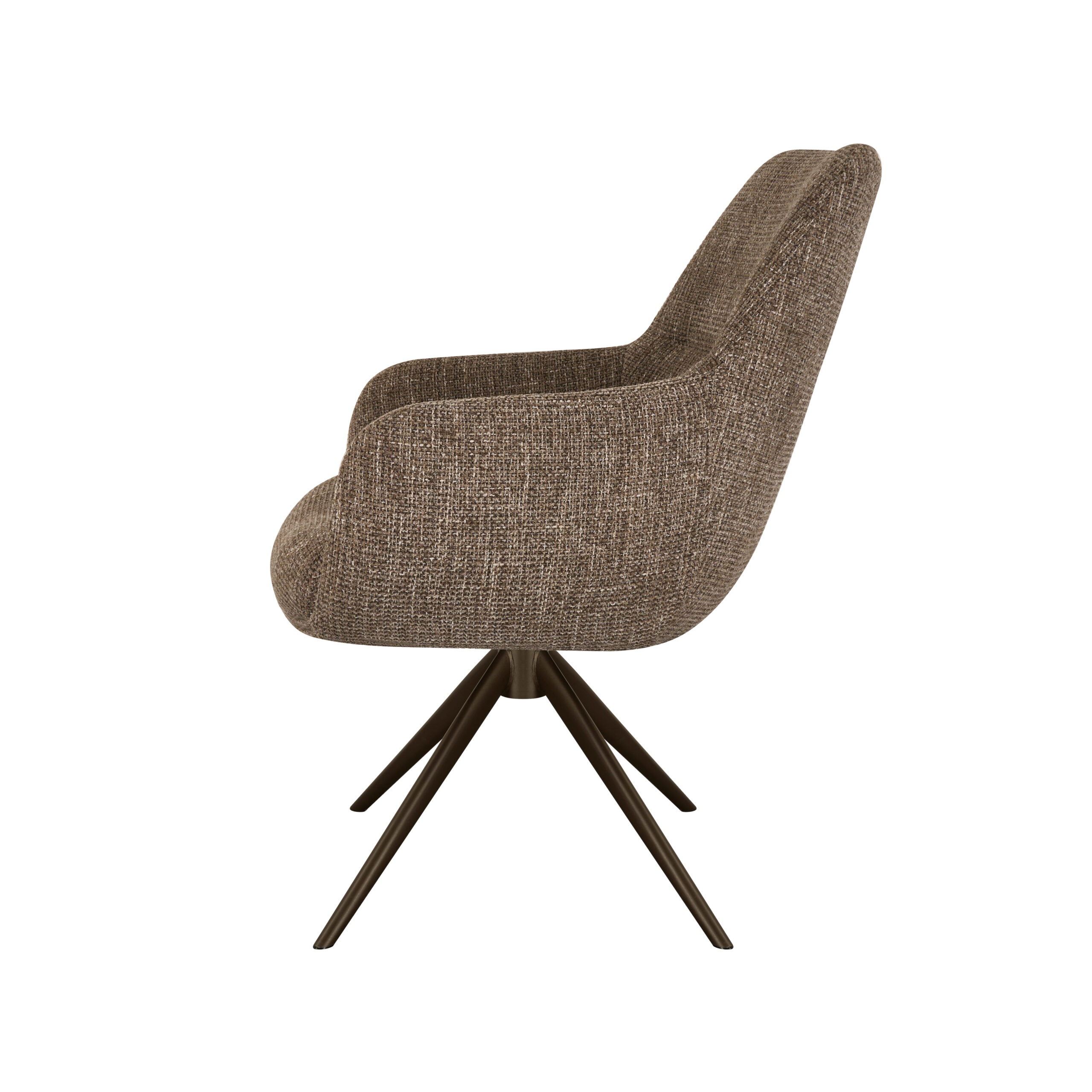 Eetkamerstoel Sky - liver - enkele stoffering - metaalkleur anodic brown