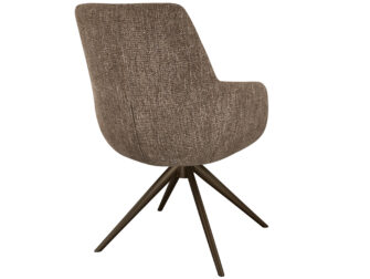 Eetkamerstoel Sky - liver - enkele stoffering - metaalkleur anodic brown Eetkamerstoel Sky - liver - enkele stoffering - metaalkleur anodic brown