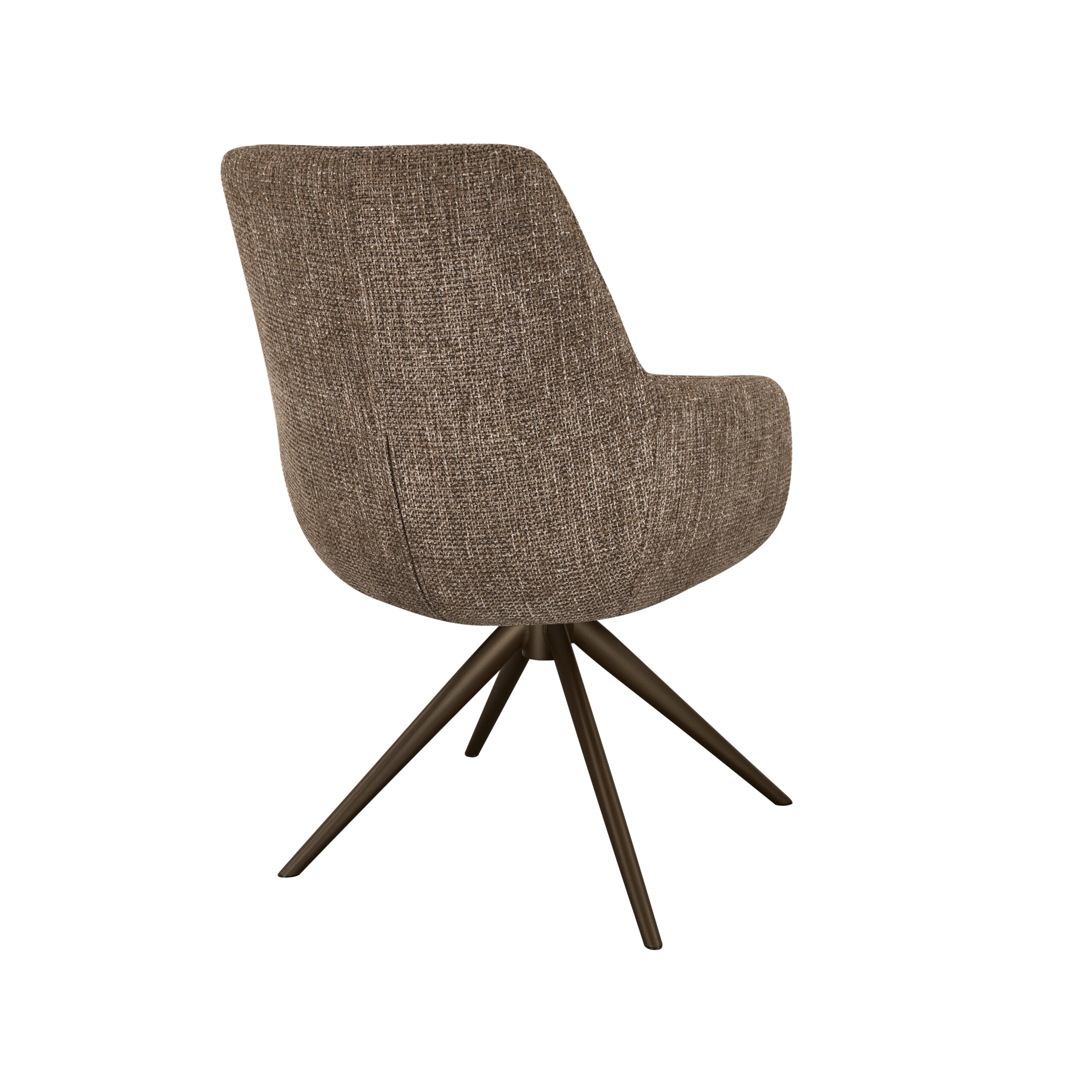 Eetkamerstoel Sky - liver - enkele stoffering - metaalkleur anodic brown