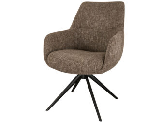 Eetkamerstoel Sky - liver - enkele stoffering - metaalkleur zwart Eetkamerstoel Sky - liver - enkele stoffering - metaalkleur zwart