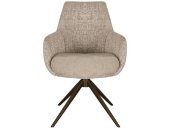 Eetkamerstoel Sky - naturel - dubbele stoffering - metaalkleur anodic brown