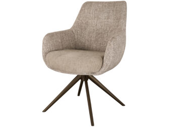 Eetkamerstoel Sky - naturel - dubbele stoffering - metaalkleur anodic brown