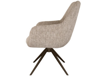 Eetkamerstoel Sky - naturel - dubbele stoffering - metaalkleur anodic brown Eetkamerstoel Sky - naturel - dubbele stoffering - metaalkleur anodic brown