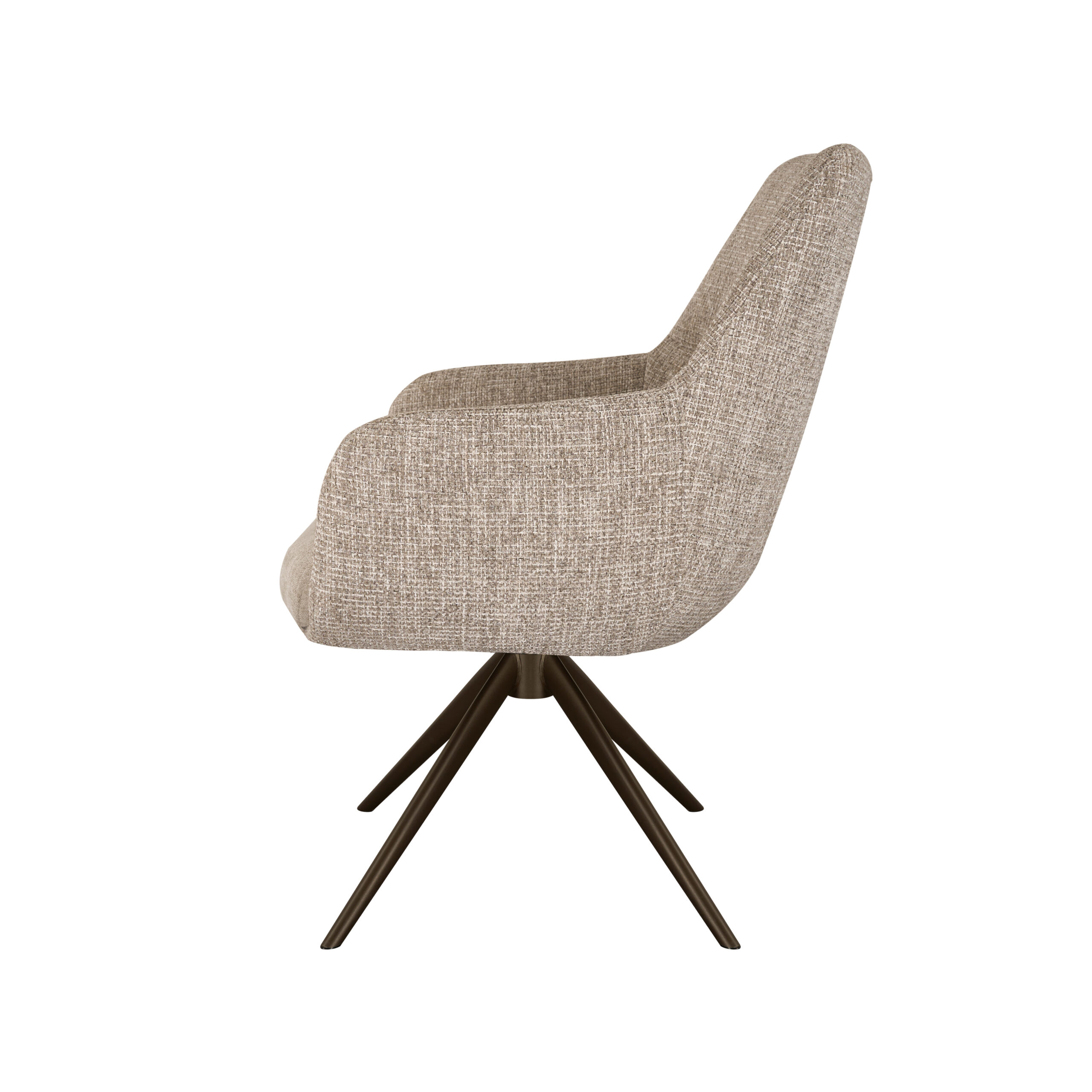 Eetkamerstoel Sky - naturel - dubbele stoffering - metaalkleur anodic brown