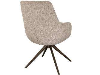 Eetkamerstoel Sky - naturel - dubbele stoffering - metaalkleur anodic brown Eetkamerstoel Sky - naturel - dubbele stoffering - metaalkleur anodic brown