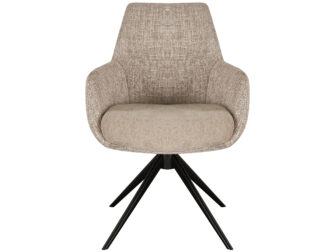 Eetkamerstoel Sky - naturel - dubbele stoffering - metaalkleur zwart Eetkamerstoel Sky - naturel - dubbele stoffering - metaalkleur zwart