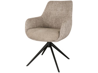 Eetkamerstoel Sky - naturel - dubbele stoffering - metaalkleur zwart Eetkamerstoel Sky - naturel - dubbele stoffering - metaalkleur zwart