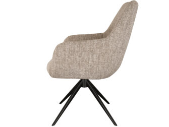 Eetkamerstoel Sky - naturel - dubbele stoffering - metaalkleur zwart Eetkamerstoel Sky - naturel - dubbele stoffering - metaalkleur zwart