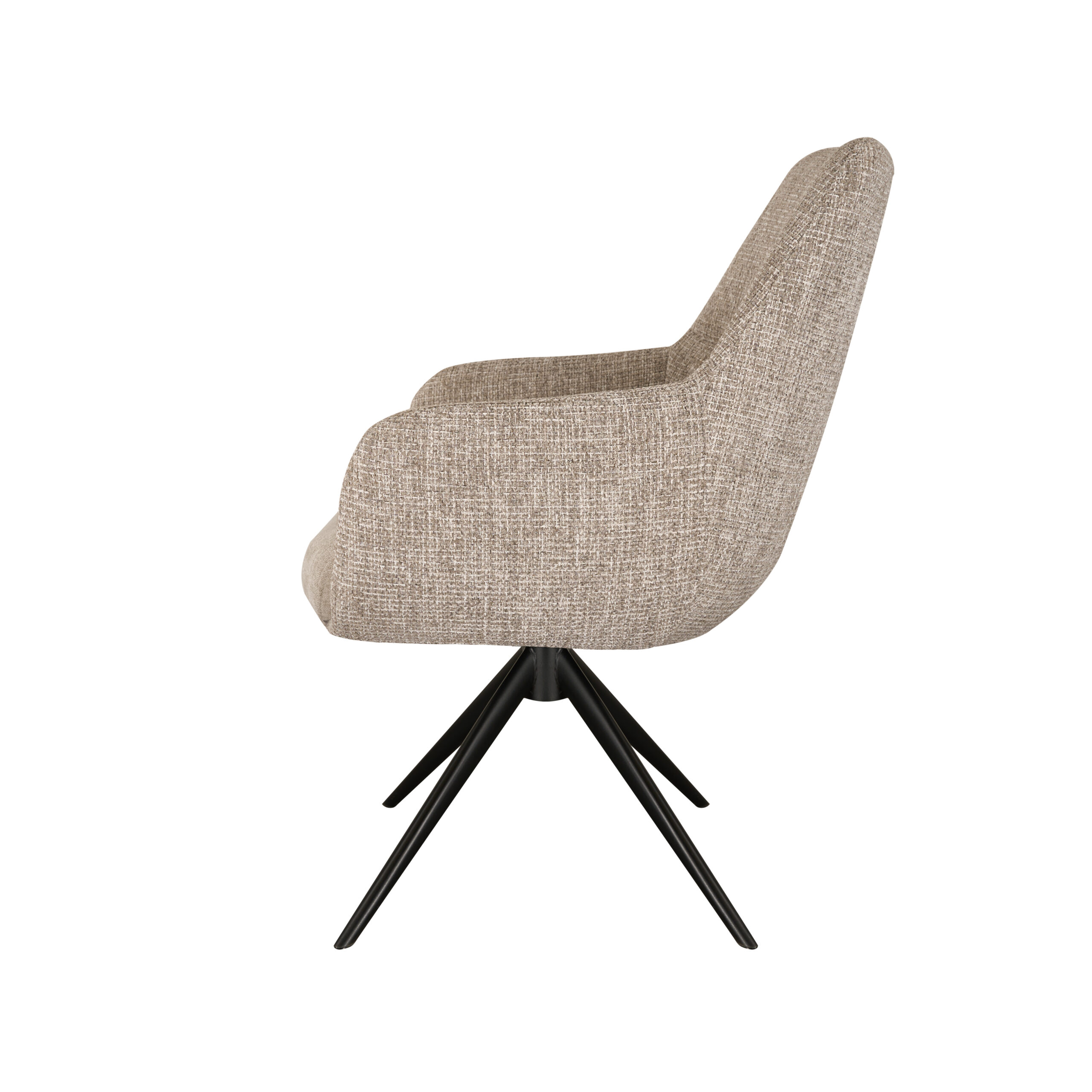 Eetkamerstoel Sky - naturel - dubbele stoffering - metaalkleur zwart