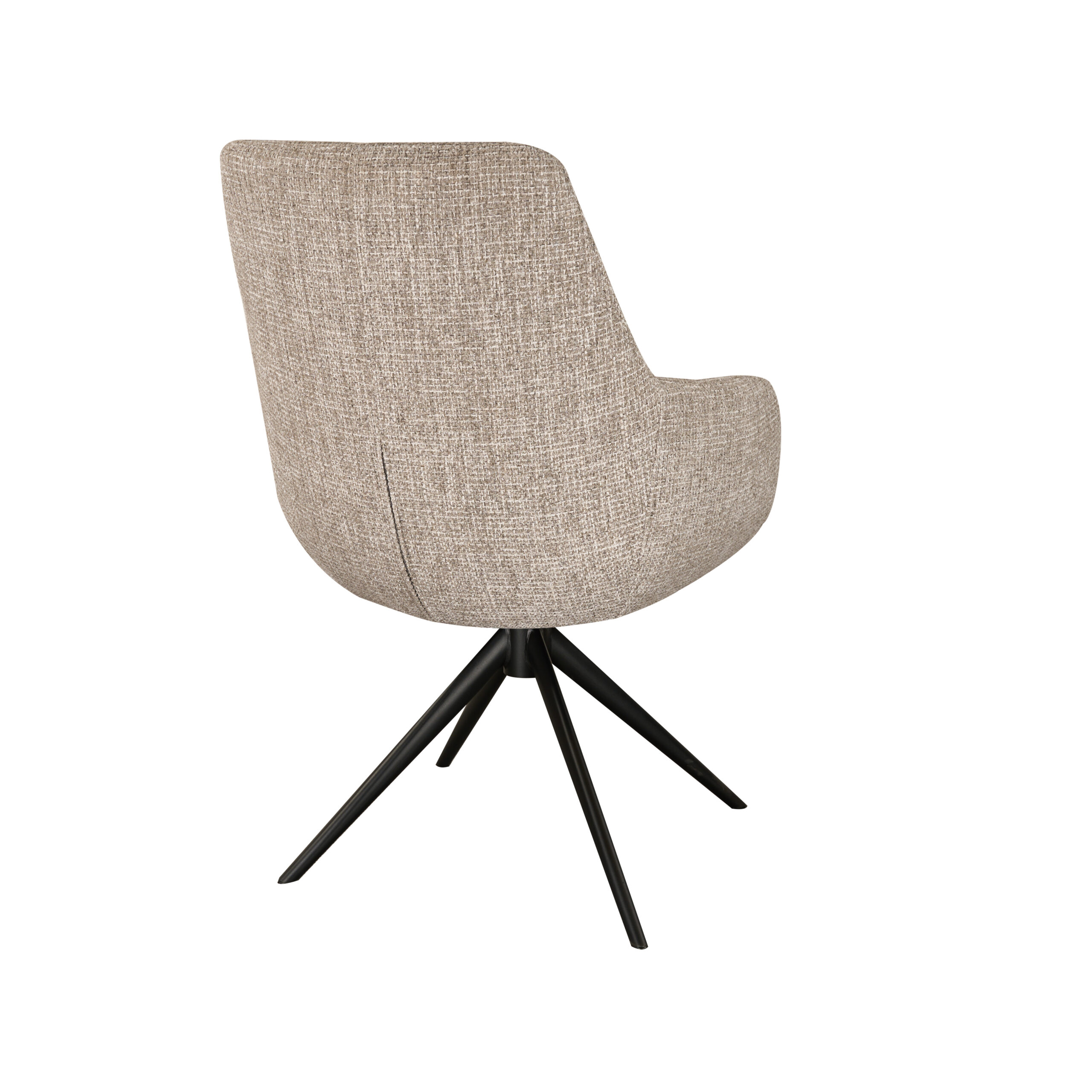 Eetkamerstoel Sky - naturel - dubbele stoffering - metaalkleur zwart