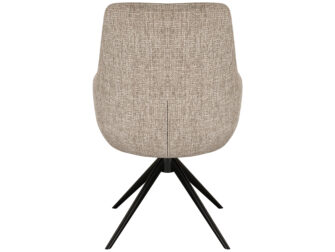 Eetkamerstoel Sky - naturel - dubbele stoffering - metaalkleur zwart Eetkamerstoel Sky - naturel - dubbele stoffering - metaalkleur zwart