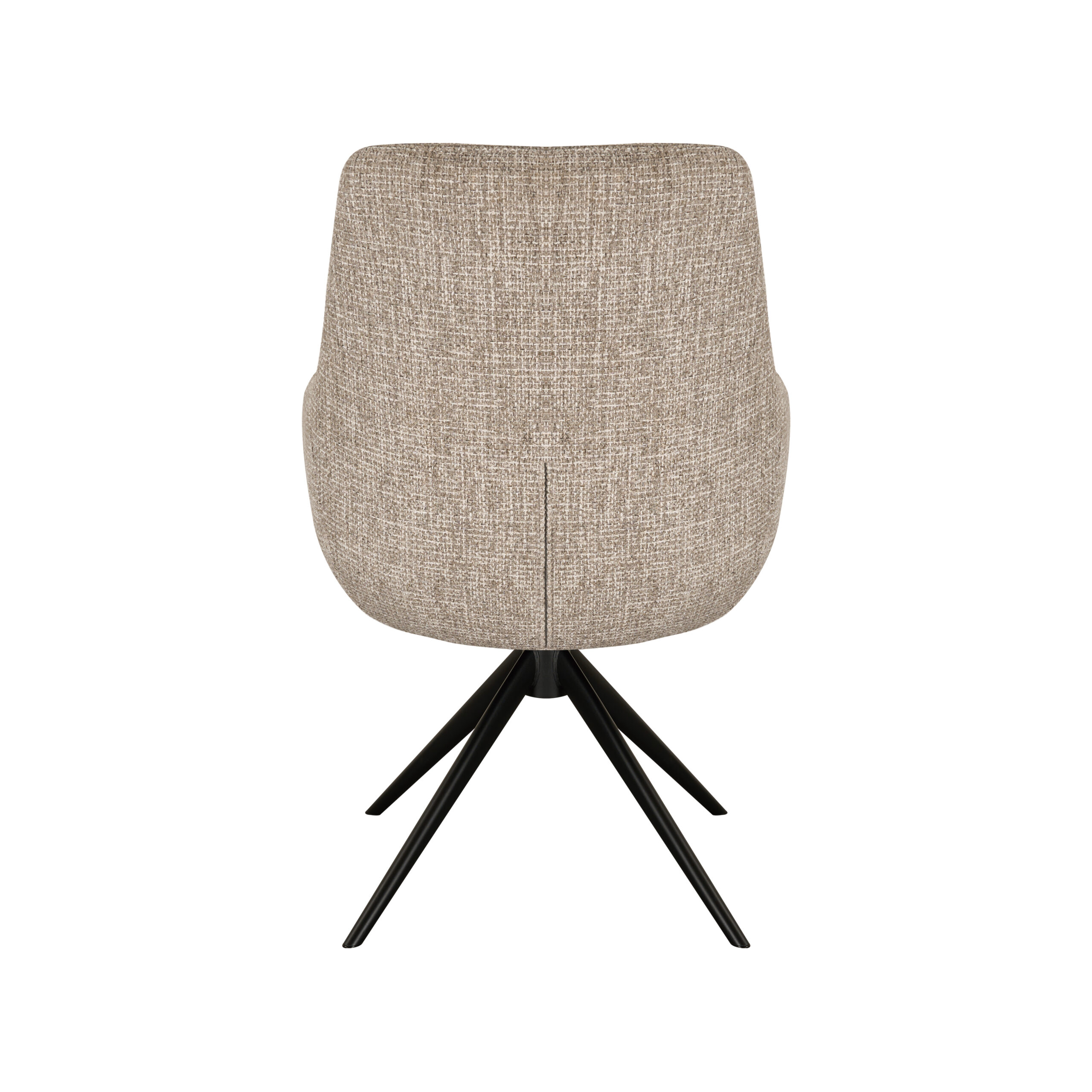 Eetkamerstoel Sky - naturel - dubbele stoffering - metaalkleur zwart