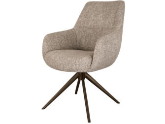 Eetkamerstoel Sky - naturel - enkele stoffering - metaalkleur anodic brown Eetkamerstoel Sky - naturel - enkele stoffering - metaalkleur anodic brown