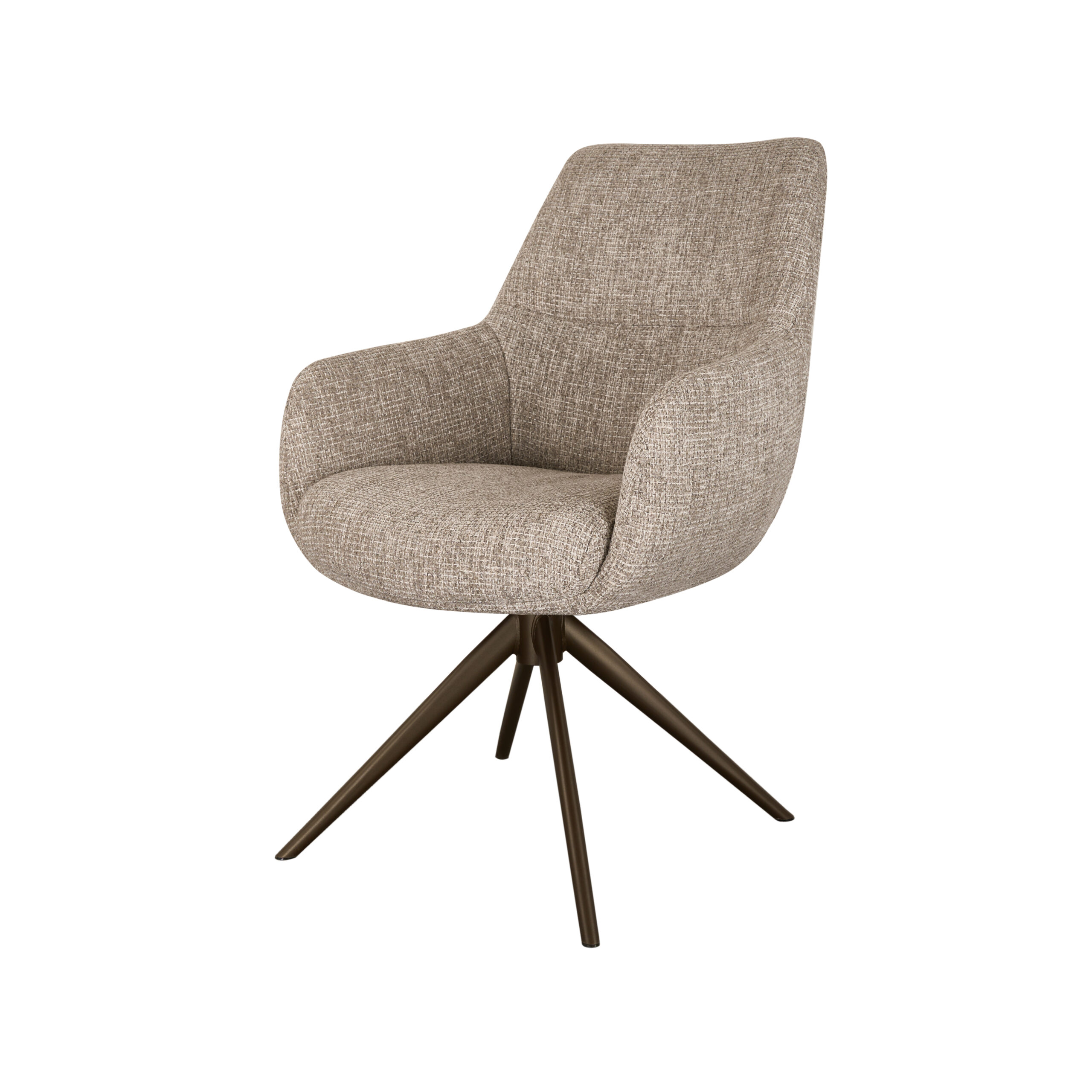 Eetkamerstoel Sky - naturel - enkele stoffering - metaalkleur anodic brown