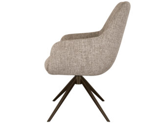 Eetkamerstoel Sky - naturel - enkele stoffering - metaalkleur anodic brown Eetkamerstoel Sky - naturel - enkele stoffering - metaalkleur anodic brown