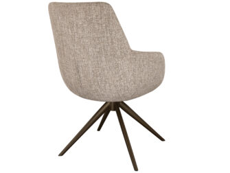 Eetkamerstoel Sky - naturel - enkele stoffering - metaalkleur anodic brown Eetkamerstoel Sky - naturel - enkele stoffering - metaalkleur anodic brown