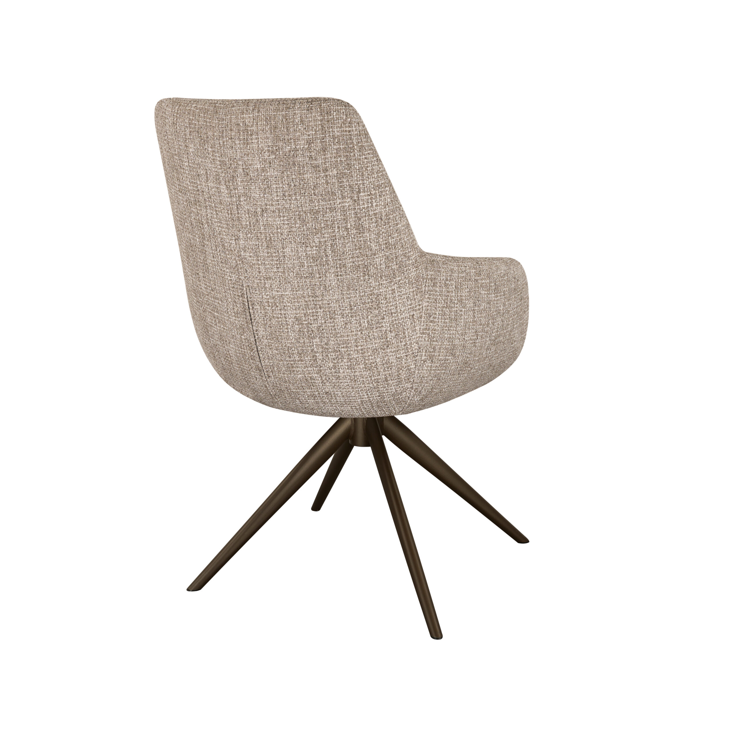 Eetkamerstoel Sky - naturel - enkele stoffering - metaalkleur anodic brown