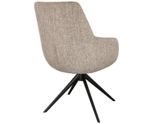 Eetkamerstoel Sky - naturel - enkele stoffering - metaalkleur zwart Eetkamerstoel Sky - naturel - enkele stoffering - metaalkleur zwart