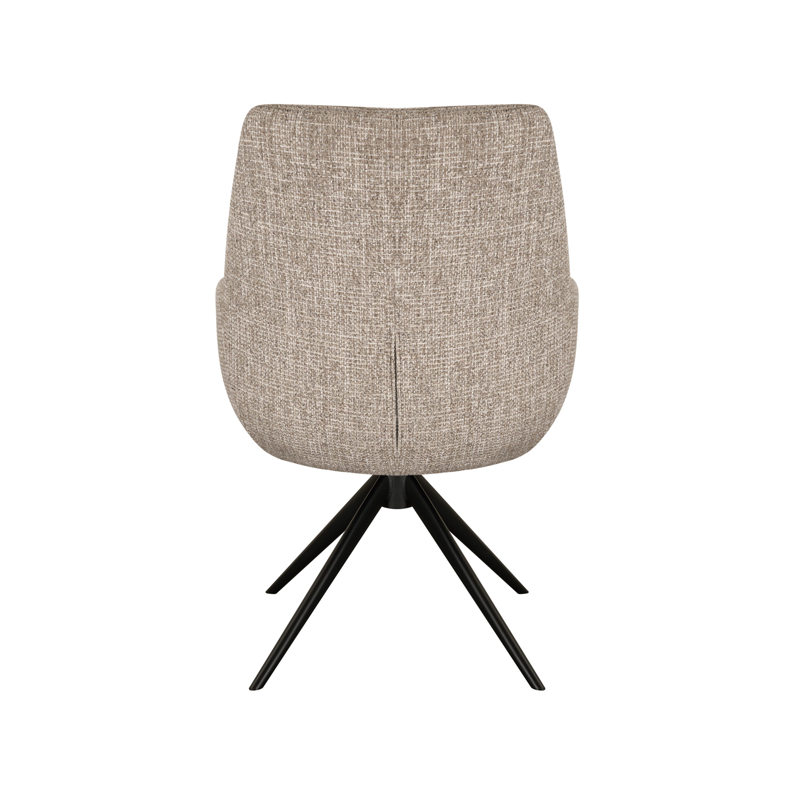 Eetkamerstoel Sky - naturel - enkele stoffering - metaalkleur zwart