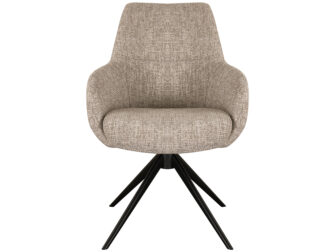 Eetkamerstoel Sky - naturel - enkele stoffering - metaalkleur zwart Eetkamerstoel Sky - naturel - enkele stoffering - metaalkleur zwart