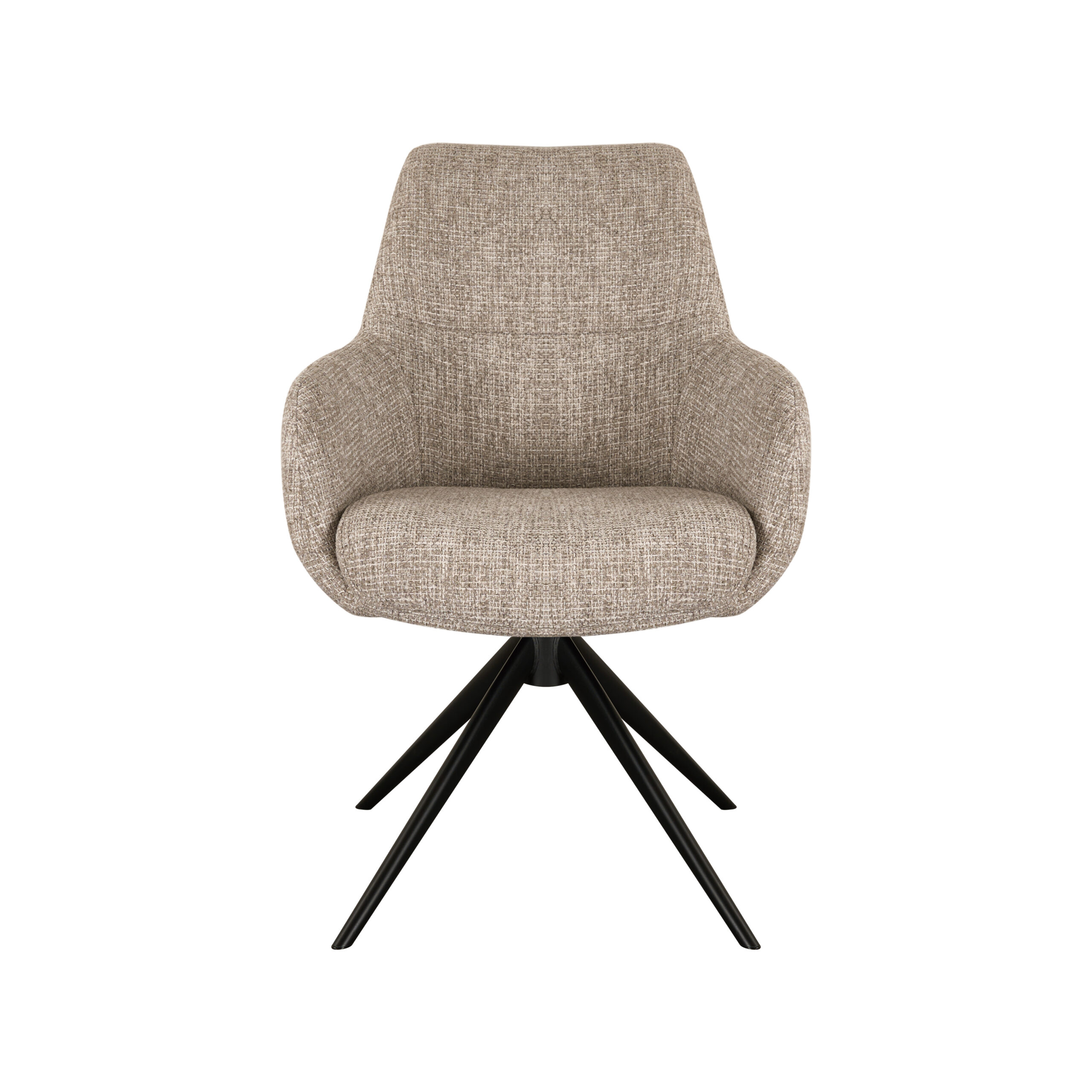 Eetkamerstoel Sky - naturel - enkele stoffering - metaalkleur zwart