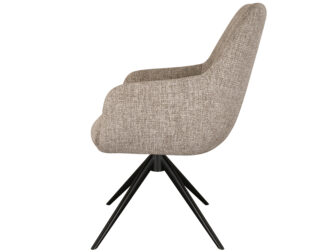 Eetkamerstoel Sky - naturel - enkele stoffering - metaalkleur zwart Eetkamerstoel Sky - naturel - enkele stoffering - metaalkleur zwart