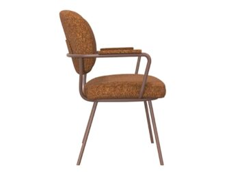 Eetkamerstoel Solis - coral - met arm - metaalkleur terra Eetkamerstoel Solis - coral - met arm - metaalkleur terra