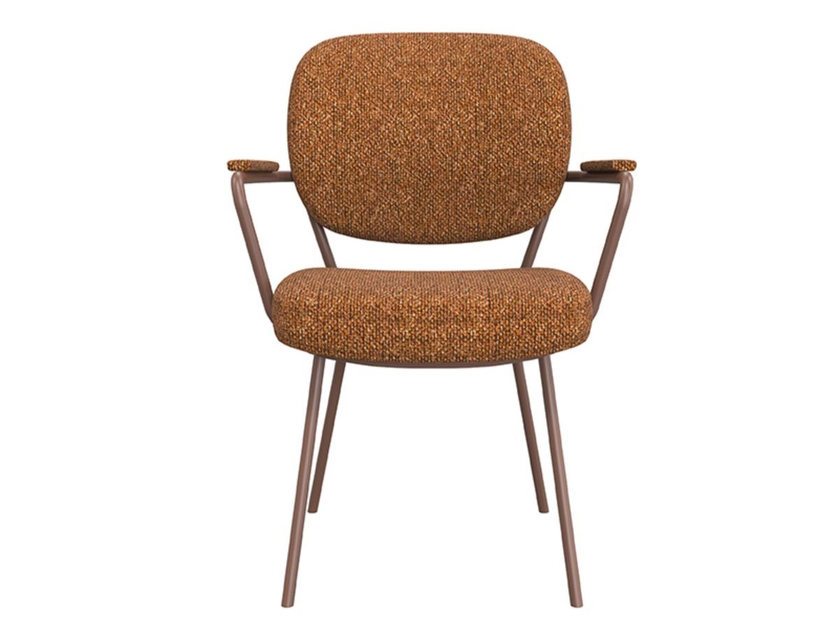 Eetkamerstoel Solis - coral - met arm - metaalkleur terra