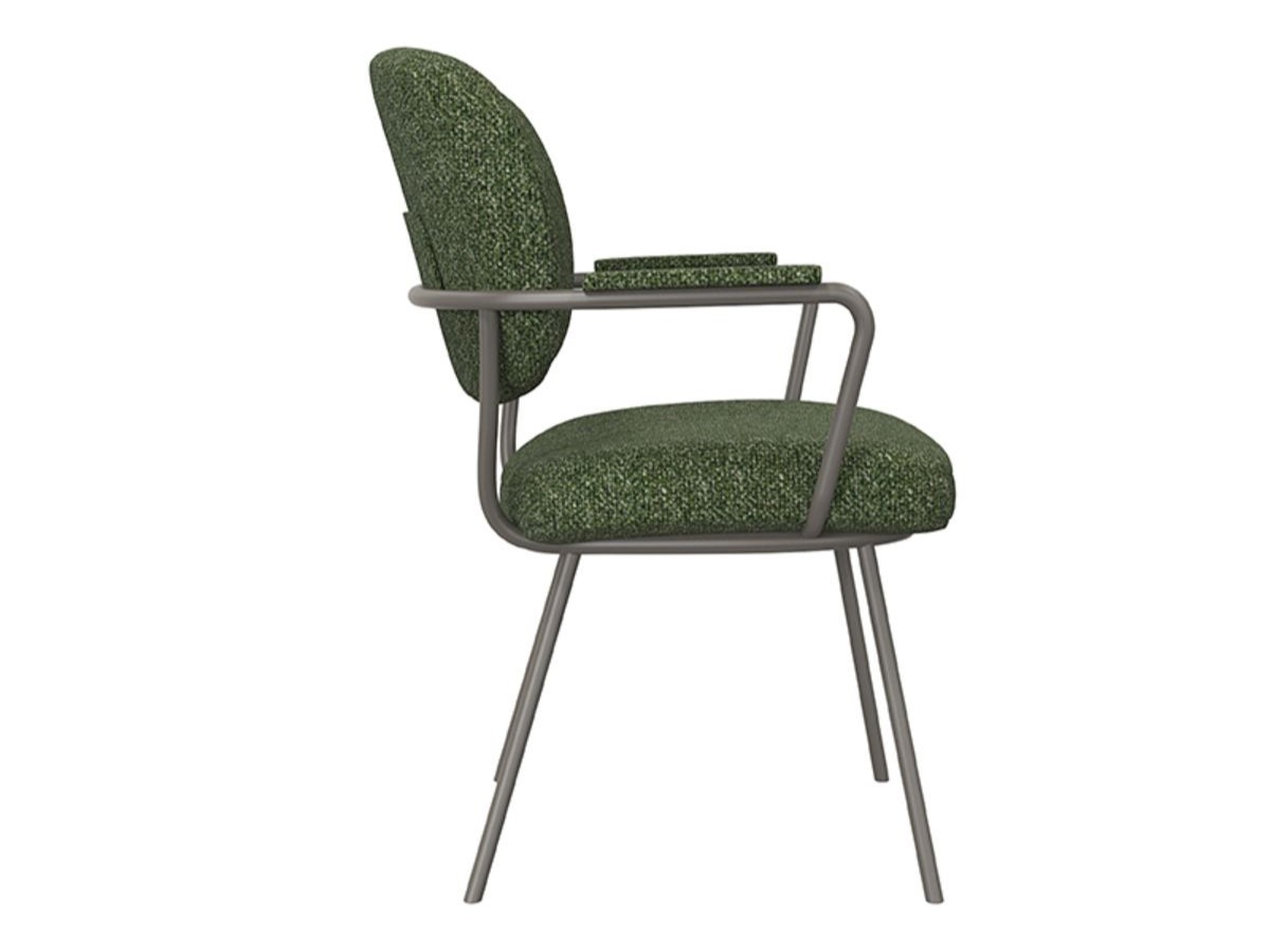 Eetkamerstoel Solis - forest - met arm - metaalkleur dark green