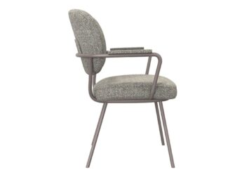 Eetkamerstoel Solis - mushroom - met arm - metaalkleur brons Eetkamerstoel Solis - mushroom - met arm - metaalkleur brons