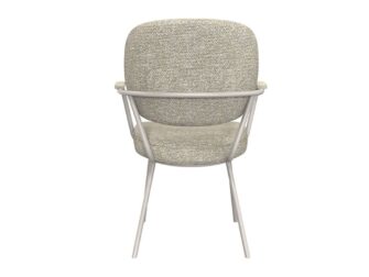 Eetkamerstoel Solis - naturel - met arm - metaalkleur taupe Eetkamerstoel Solis - naturel - met arm - metaalkleur taupe