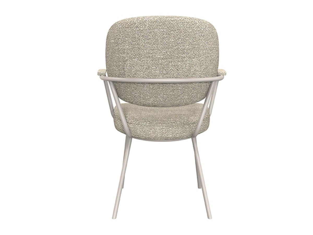 Eetkamerstoel Solis - naturel - met arm - metaalkleur taupe