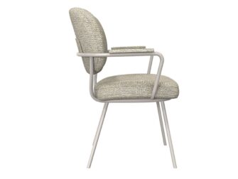 Eetkamerstoel Solis - naturel - met arm - metaalkleur taupe Eetkamerstoel Solis - naturel - met arm - metaalkleur taupe