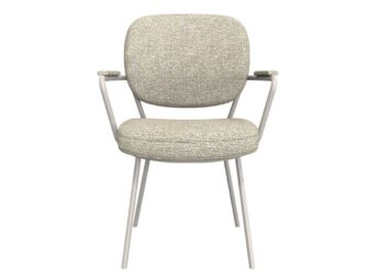 Eetkamerstoel Solis - naturel - met arm - metaalkleur taupe Eetkamerstoel Solis - naturel - met arm - metaalkleur taupe