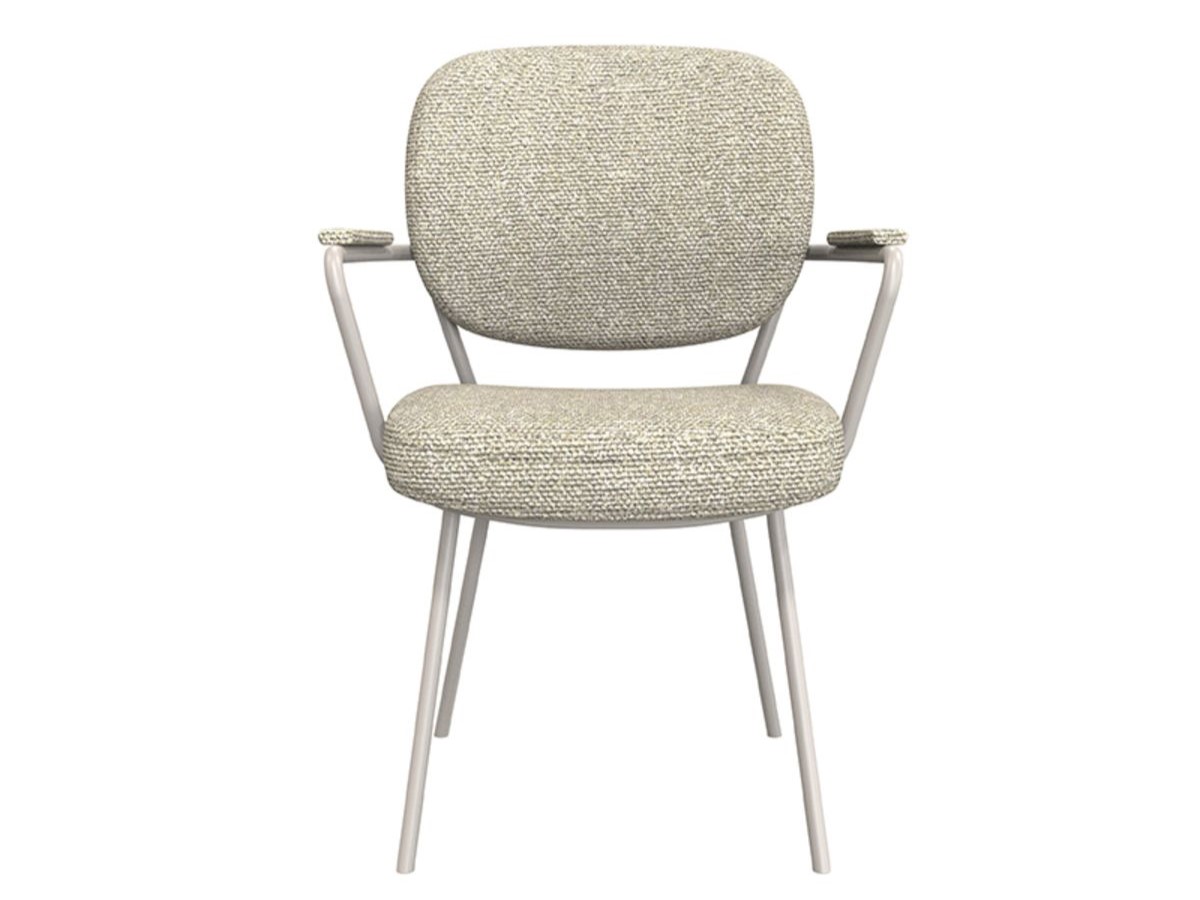 Eetkamerstoel Solis - naturel - met arm - metaalkleur taupe