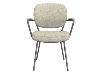 Eetkamerstoel Solis - naturel - met arm - metaalkleur zwart Eetkamerstoel Solis - naturel - met arm - metaalkleur zwart