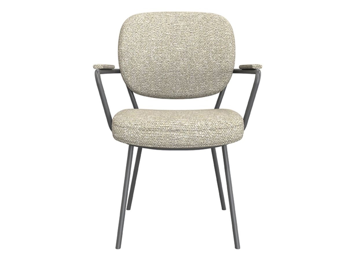 Eetkamerstoel Solis - naturel - met arm - metaalkleur zwart