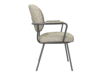 Eetkamerstoel Solis - naturel - met arm - metaalkleur zwart Eetkamerstoel Solis - naturel - met arm - metaalkleur zwart