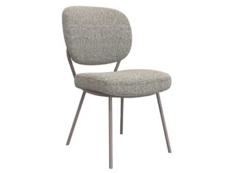 Eetkamerstoel Solis - mushroom - zonder arm - metaalkleur brons Eetkamerstoel Solis - mushroom - zonder arm - metaalkleur brons