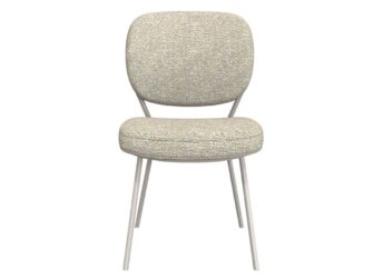 Eetkamerstoel Solis - naturel - zonder arm - metaalkleur taupe Eetkamerstoel Solis - naturel - zonder arm - metaalkleur taupe