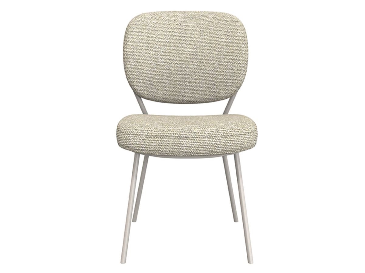 Eetkamerstoel Solis - naturel - zonder arm - metaalkleur taupe