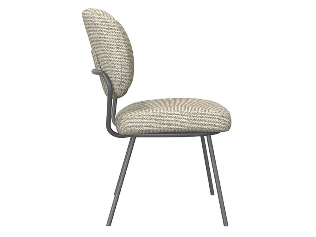 Eetkamerstoel Solis - naturel - zonder arm - metaalkleur zwart