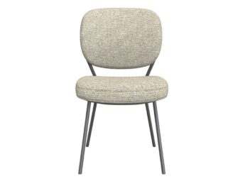 Eetkamerstoel Solis - naturel - zonder arm - metaalkleur zwart Eetkamerstoel Solis - naturel - zonder arm - metaalkleur zwart